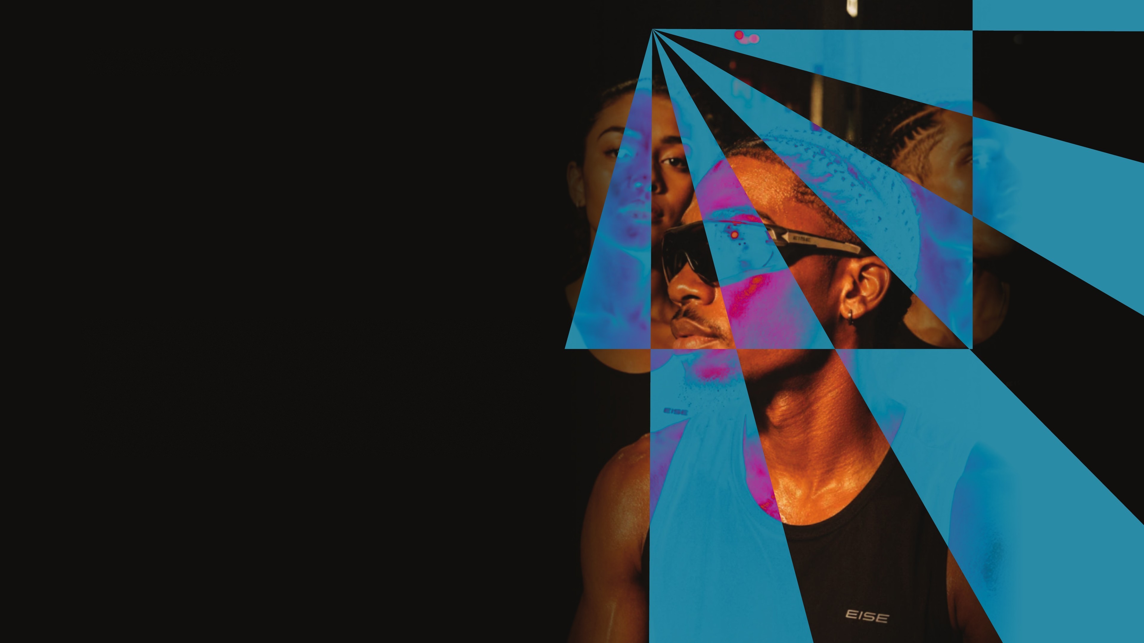 Community collage of PLN Mobile Electric 5K Series runners on a black background with shard elements